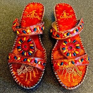 Conkys by St. Kitts slip on sandals. Size 11. Never worn. Beautiful!